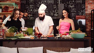 Sweet sloppy blowjob In The Kitchen