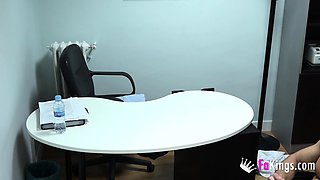 Amateur real small titted party teen slammed in gym class