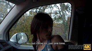 Karel C & Mells Blanco watch as a tattooed Latina gets fucked in a road trip cuckold adventure