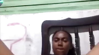 Cute African Girl Masturbating