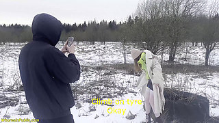 My Girlfriend Gets Fucked Deep in Public in the Snow