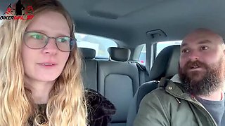 Valentine's Day Date: German Teen Blonde Swallows Cum in Car Blowjob