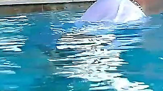 Couple Underwater Diving and Swimming