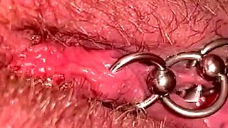 My First Time Haired Pussy Pee and Moving Clit and Asshole