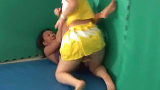 Asian women wrestling