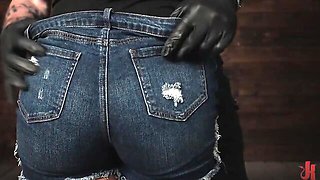 Submissive tied MILF Mia James gets spanked and humiliated