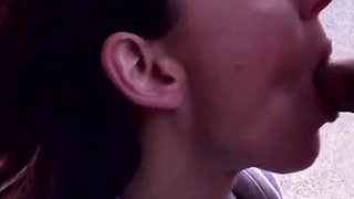 Big ass brunette enjoying in hard threesome outdoor fuck
