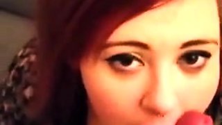 Amateur redhead girlfriend blowjob and anal with creampie