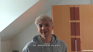 Twink Blonde On His Way Home When He Bumps Into A Guy W