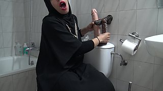 My Hot Wife Masturbates in Front of a Public Toilet