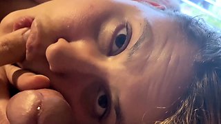 ShesNew Amateur brunette girlfriend POV blowjob handjob