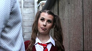 Uniform sophomore voyeur tempting teach