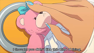 Sexy tanned gyaru loves to fuck her quiet plain friend in a bear suit