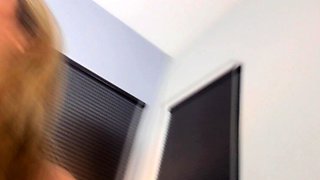 Blonde tight pussy babe solo toy fun in glamour masturbation