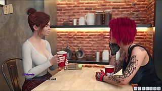 Eager academy features a busty brunette in an adult visual novel experience