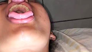 Throat fuck in two positions until I cum in my slaves mouth