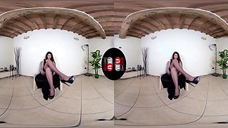 Seductive Sofia Gives You A Steamy Hot Foot Tease; Stunning Brunette Leg And Foot Fetish Stocking Virtual Reality Video