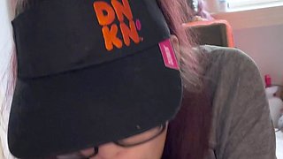 Latina girl has a big cock blowjob pov style