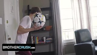 Hot Stud Releases The Tension After Soccer Practise And Cums On His Stepbros Asshole