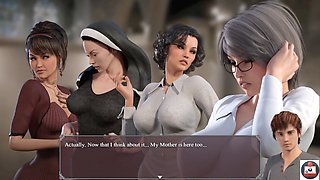 Just getting started with ""Enthusiasm Epidemic"" (Part 1) - a mommy with a big ass in an animated three-dimensional porn game