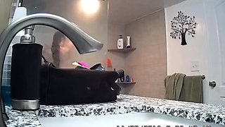 Sexy black amateur caught taking a shower on hidden cam