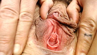 Closeup Big Thick Pussy Lips Pussy Spreading Gape