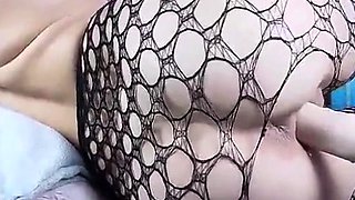 Big-Titted Blonde Rides Her Fuck Machine