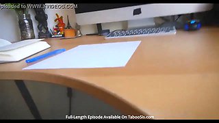 Step brother and step sister helps handjob step brother