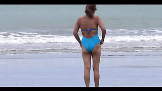 Hairy Wife Gets Horny at Beach, Rides Dildo in Apartment - Ardientes69