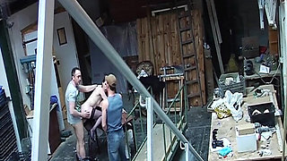 Nasty French Whores Enjoying Hot Orgy in the Warehouse