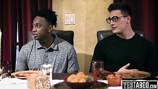 Mommy couple trio with black young babe