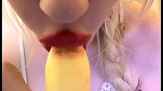 Dildo Sucked Elza Cum