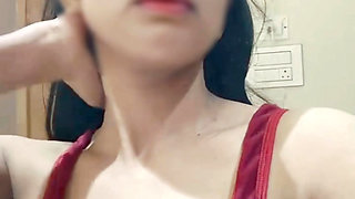 Bhabhi dropping and pressing her big boobs milk