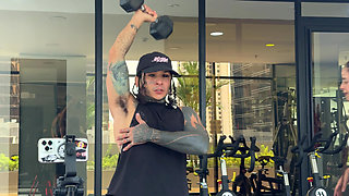 A Sweaty, Strong Guy at the Gym Asks a Neighbor in the Building to Smell His Cock so He Can Fuck Her Later