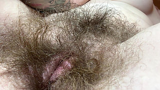 Rubbing One Out After Shower Hairy Big Clit