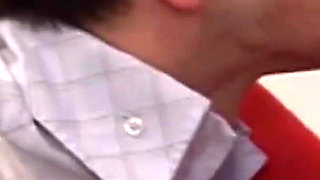 Stunning blonde babe in pantyhose is pleasing big cock with her feet