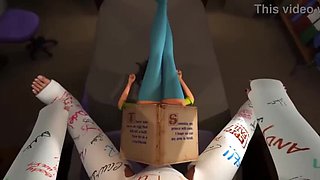 Horny Teen Brunette Gags On Big Cock In Hot 3D Cartoon Sex - Deep Throat & Cowgirl Fuck!