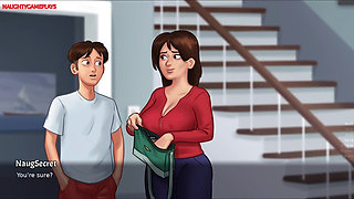Two Pervert Tenants Caught Their Horny Landlady Masturbating in Her Room - Summertime Saga 3D Animated Porn Game