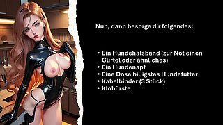 German Mistress Anal JOI: Humiliation & CEI Instructions for Slave Training