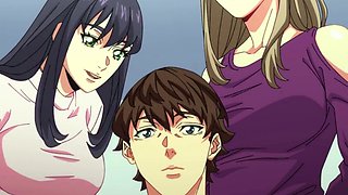 Boy fills both girls during passionate sex - HENTAI 2025
