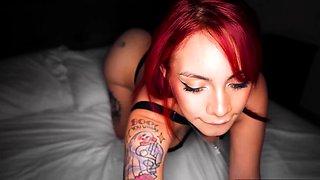 Redhead Kaeelen Garcia Worships Pulsating Black Cock