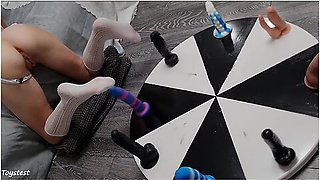 Wheel Of Dildos! Bbc, Huge Cock And Dp Dildo Round