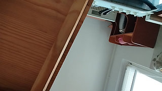 Sexy mom prepares breakfast, hairy pussy, big tits. Sexy wife cleans the house, hairy pussy, big ass.