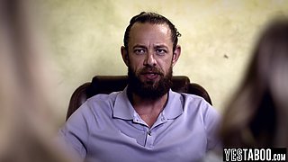 Therapist trio with 2 young cutie patients