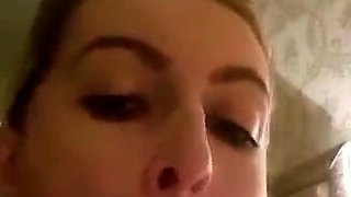 Independent Teen brunette girl toying pussy outdoor
