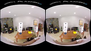 Fuck Kayla Kayden's big tits in the office - Naughty America VR