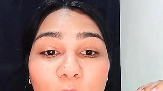 Sensual Brunette Puts Oil All Over Her Body