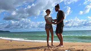 Enjoying the beach in the nude with hubby