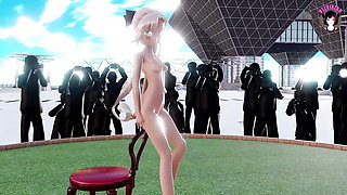 Akigumo-sensei's nude photo session (3D HENTAI)