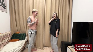 A Thrilling Game of Strip Hand Slap Ends with a Wet Blowjob